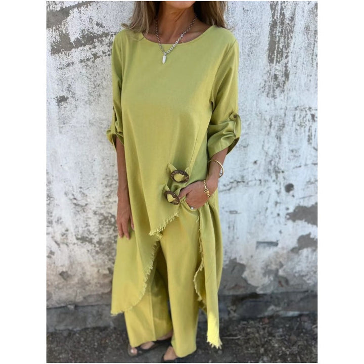 Estelle | Relaxed Button Detail Midi Dress