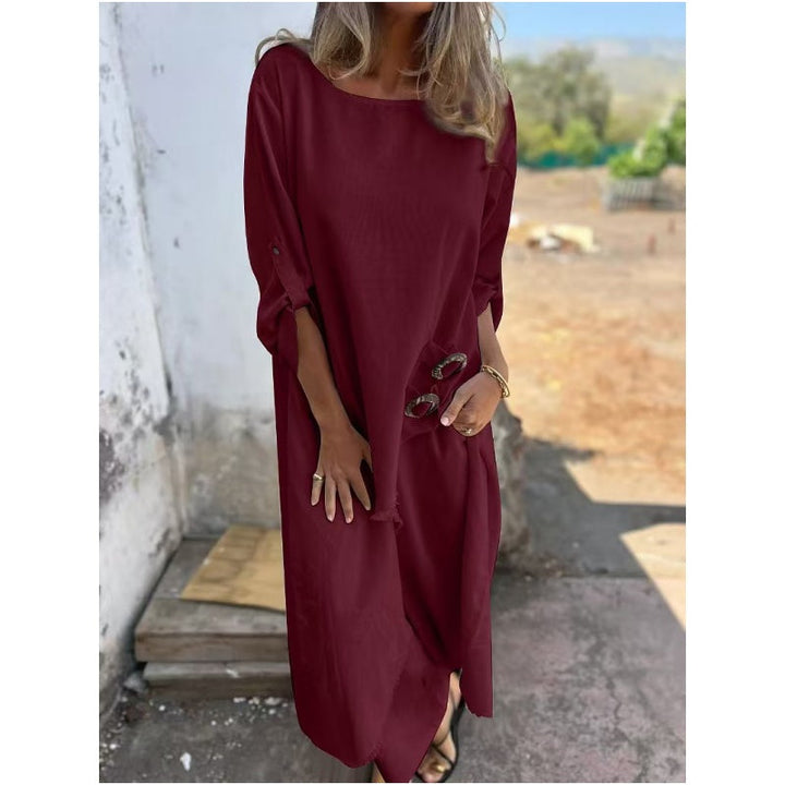 Estelle | Relaxed Button Detail Midi Dress
