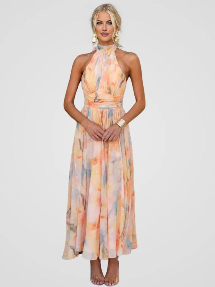 Sabrina | Watercolor Halter Dress