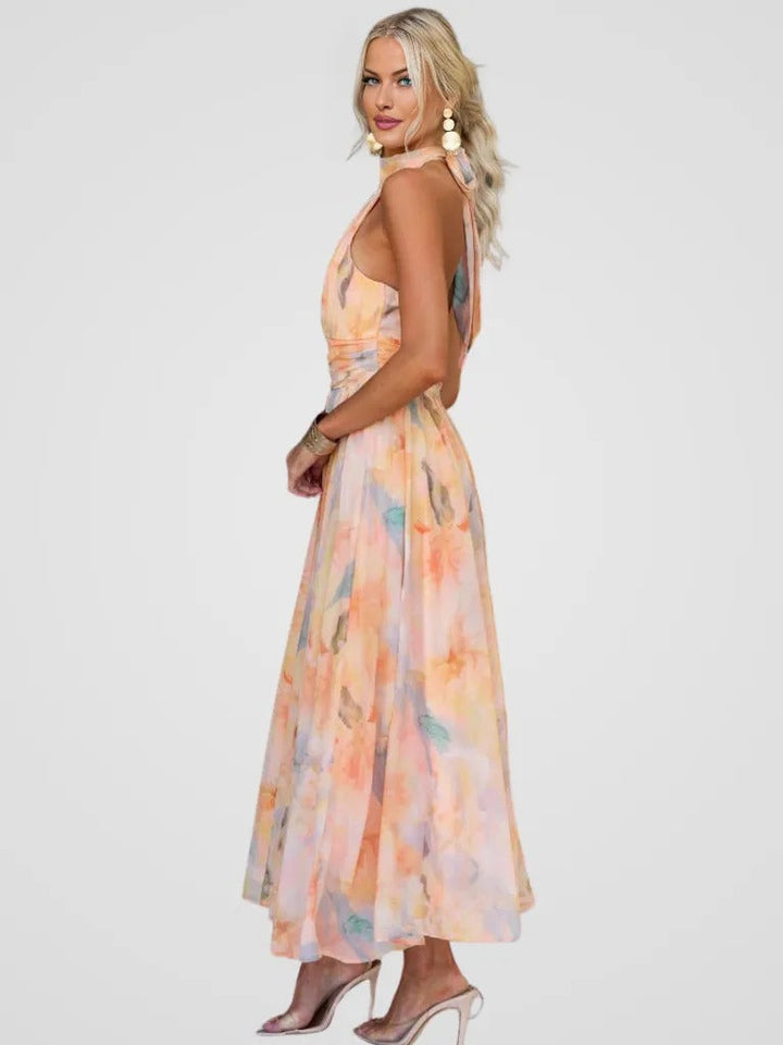 Sabrina | Watercolor Halter Dress